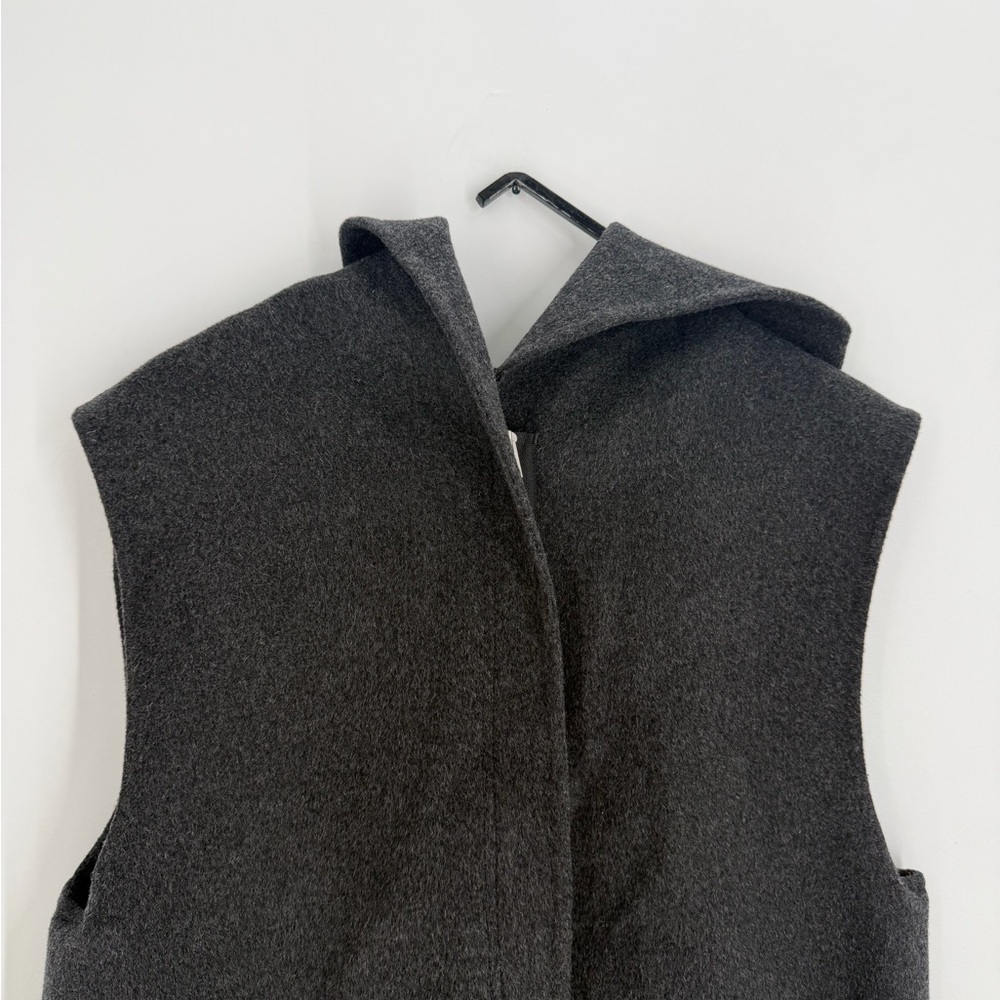 Cos Double Faced Hybrid Hooded Gilet Vest In Dark Grey Melange